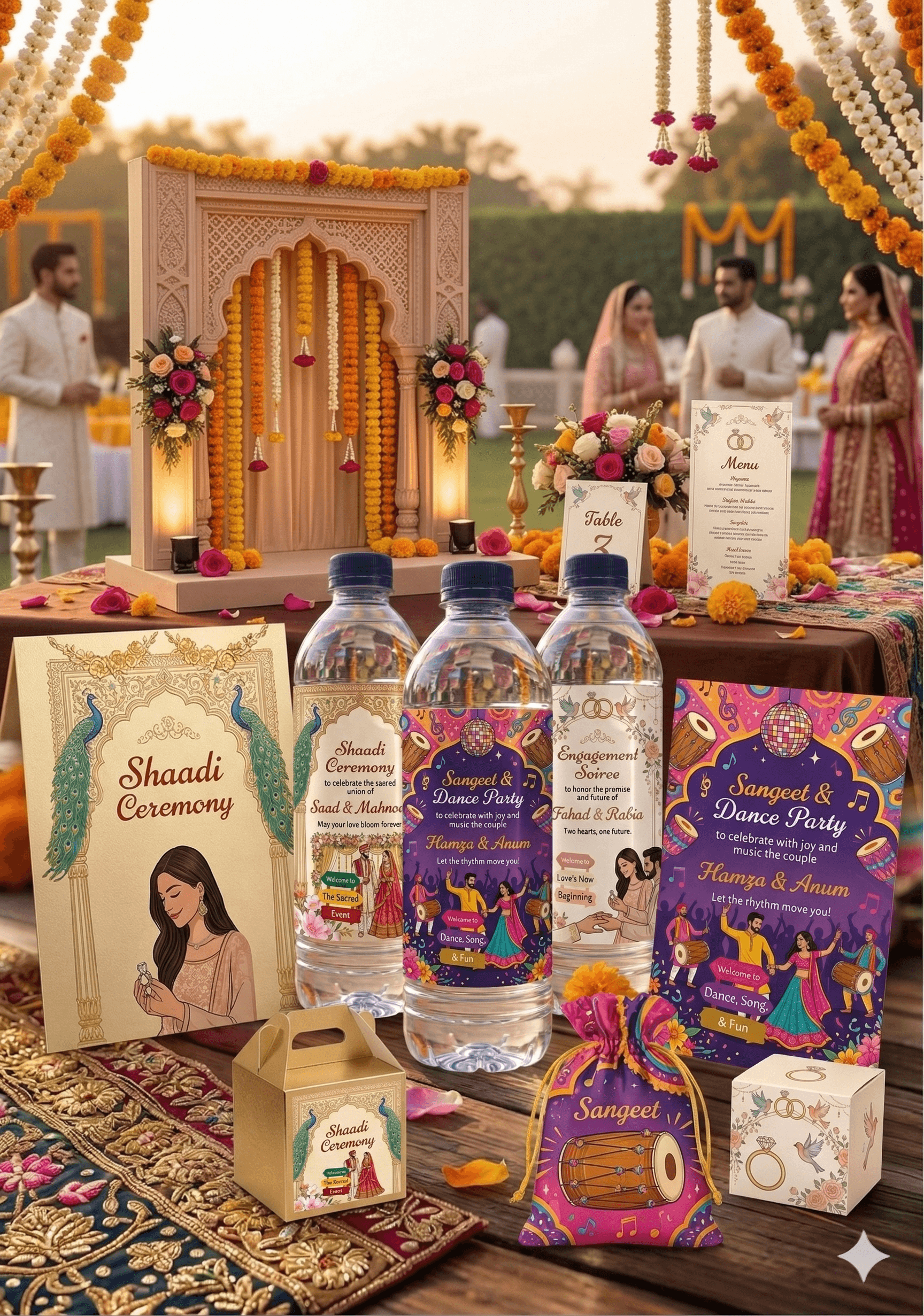 Aveline bottle with wedding label